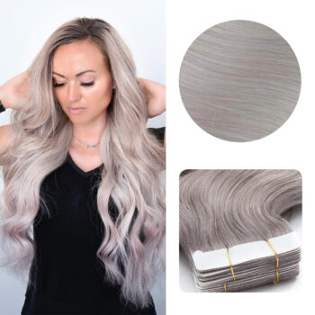 Tape in Hair Extensions, #ash-silver