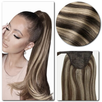 Ponytail Human Hair Extensions, #4/613
