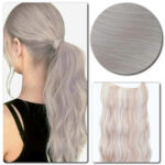 Ponytail Human Hair Extensions, #ash-silver