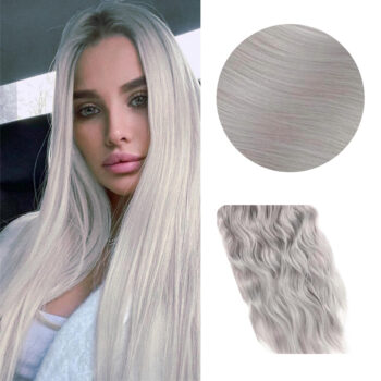 Weft sew in Hair Extensions, #deep-gray-silver